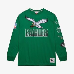 Mitchell & Ness Men's Philadelphia Eagles Vintage Logo Allover Long Sleeve Shirt